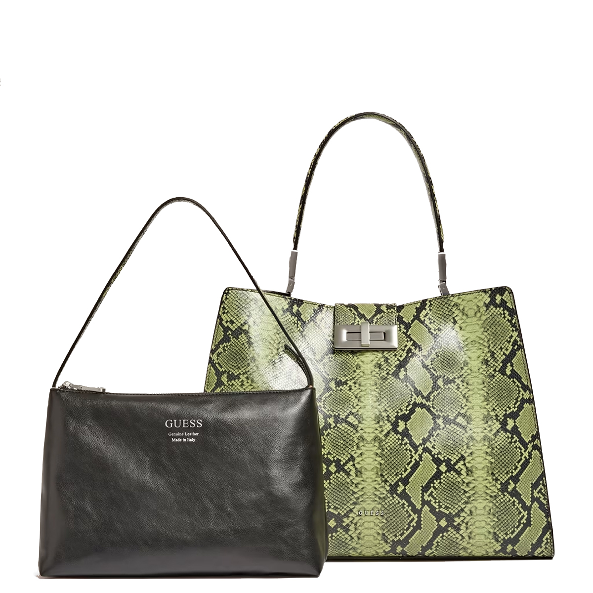 Guess Borsa a mano Monia in pelle pitonata Sage Green - 3