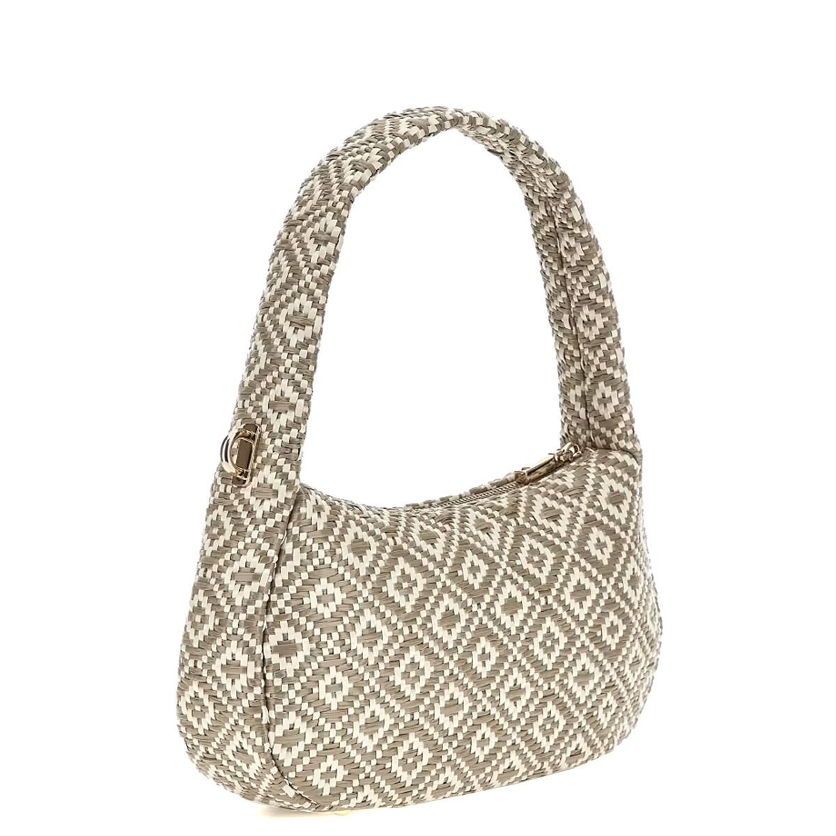 Guess Borsa a spalla Rianee in rafia Taupe - 2
