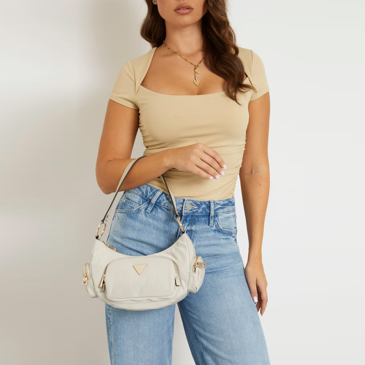 Guess Borsa a spalla Eco Gemma Taupe - 3 Guess Borsa a spalla Eco Gemma Taupe - 3