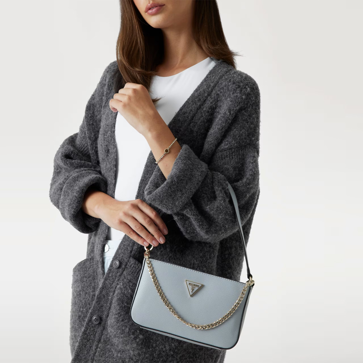 Guess Noelle Mini Lavendar Grey Handbag - 2 Guess Noelle Mini Lavendar Grey Handbag - 2