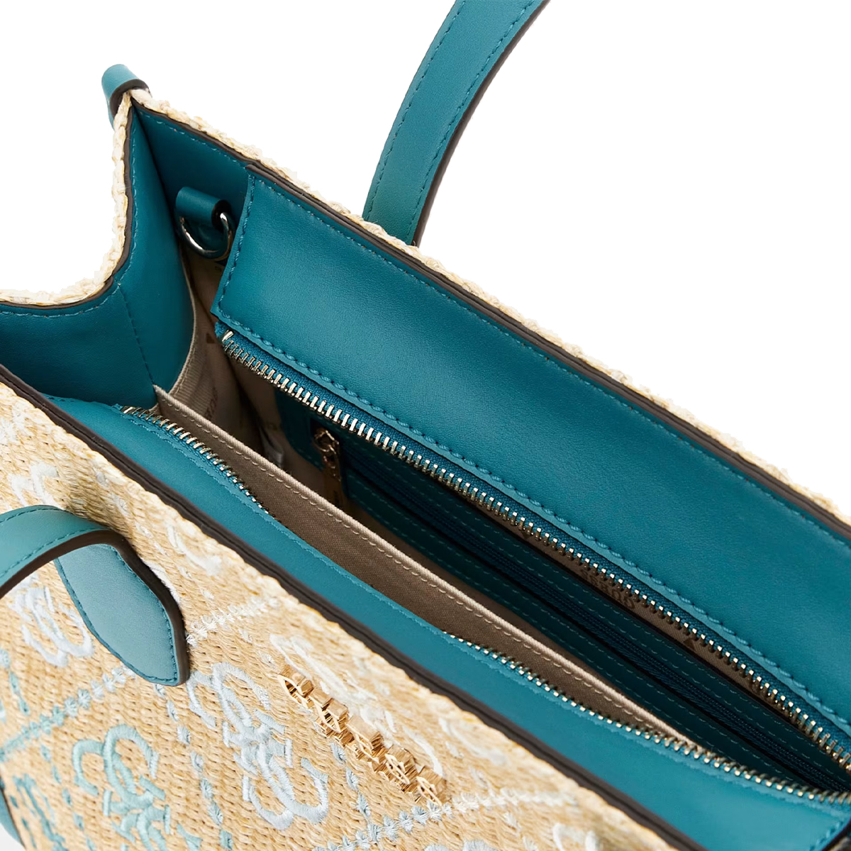 Guess Borsa a mano Silvana 4G Teal Logo - 3