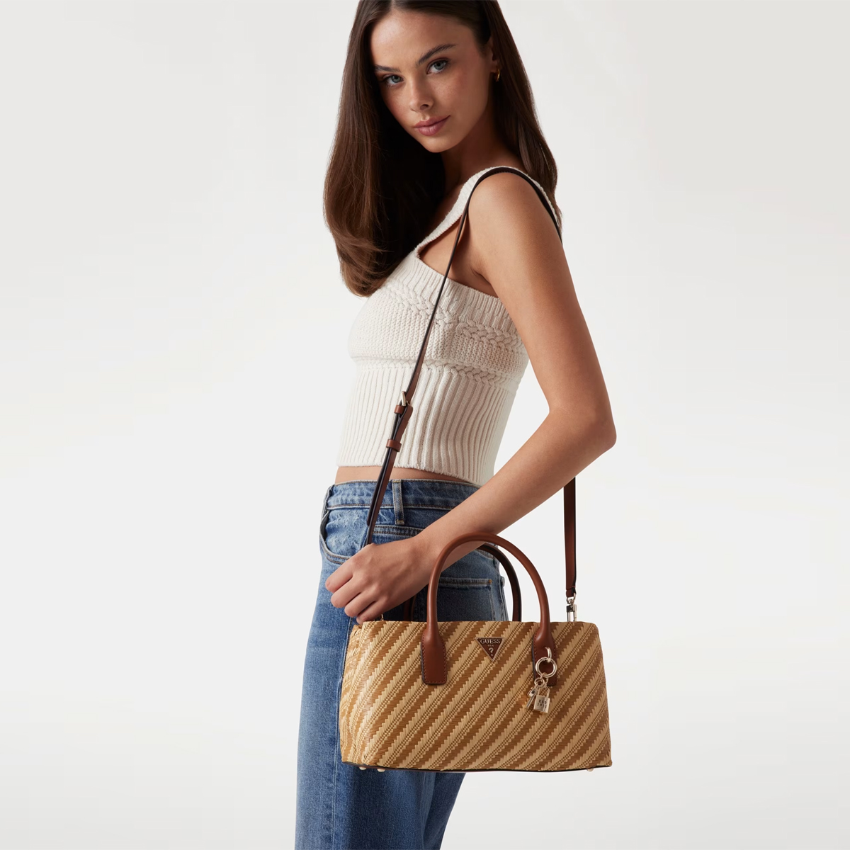 Guess Borsa a mano Simona Natural Cognac - 2 Guess Borsa a mano Simona Natural Cognac - 2