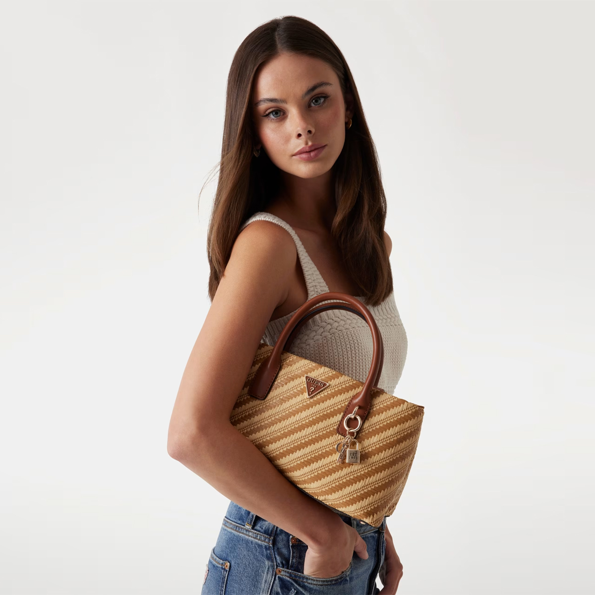 Guess Borsa a mano Simona Natural Cognac - 3 Guess Borsa a mano Simona Natural Cognac - 3