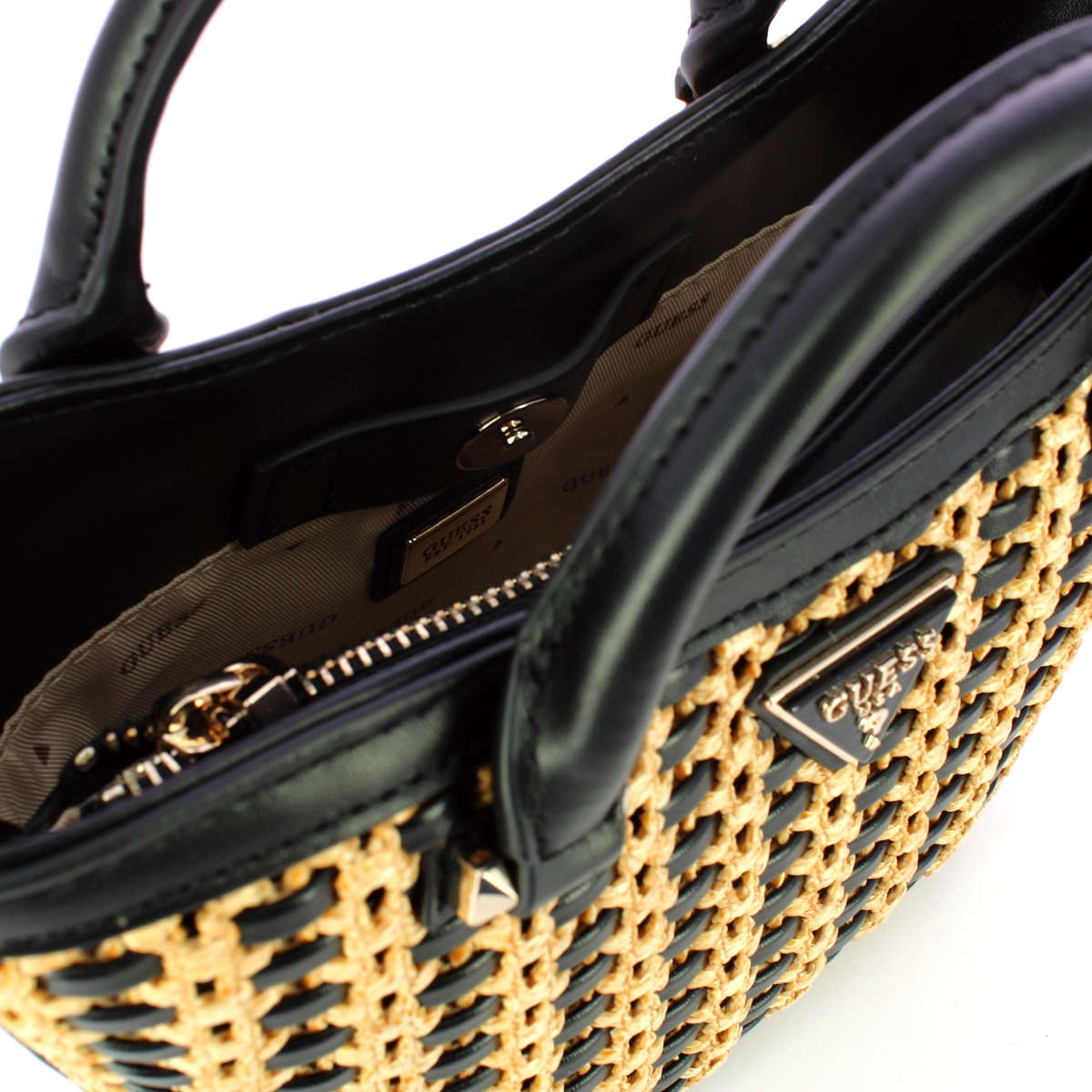 Guess Borsa a mano Atalia Mini Tote Natural Black - 5 Guess Borsa a mano Atalia Mini Tote Natural Black - 5