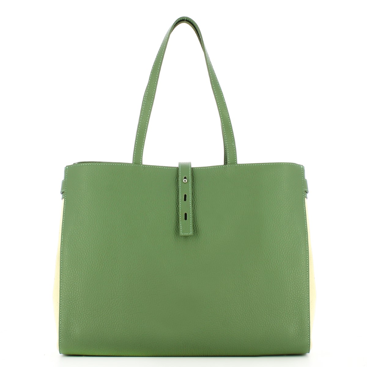 Iuntoo Shopper Media Graziosa con logo Salvia Beige - 3 Iuntoo Shopper Media Graziosa con logo Salvia Beige - 3
