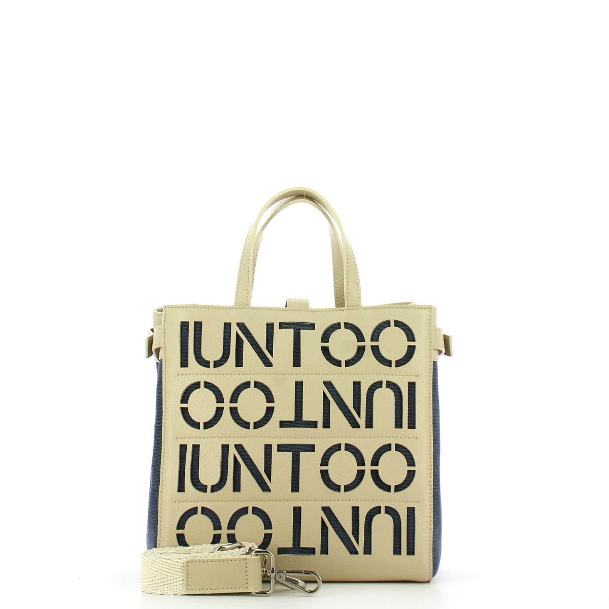 Iuntoo Shopper Piccola Graziosa con logo Beige Jeans - 4 Iuntoo Shopper Piccola Graziosa con logo Beige Jeans - 4