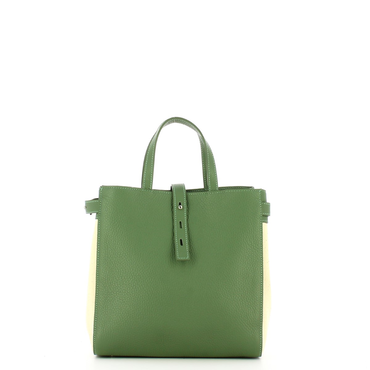 Iuntoo Shopper Piccola Graziosa con logo Salvia Beige - 3