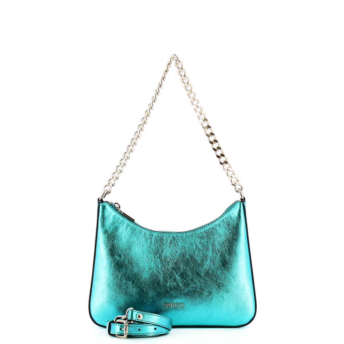 Iuntoo Borsa a spalla Media Eleganza Metallic Acqua - 4