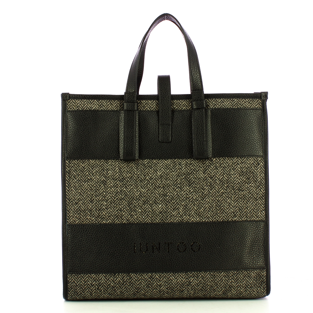 Iuntoo New Tote Grande Nero + Spigato Nero - 1 Iuntoo New Tote Grande Nero + Spigato Nero - 1