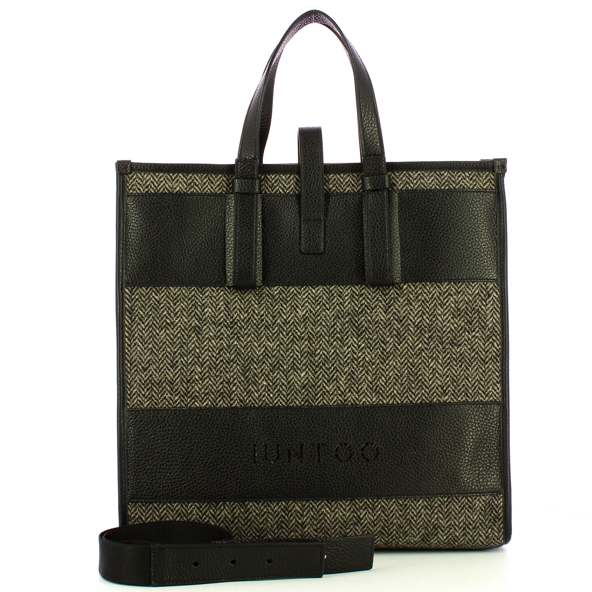 Iuntoo New Tote Grande Nero + Spigato Nero - 4 Iuntoo New Tote Grande Nero + Spigato Nero - 4
