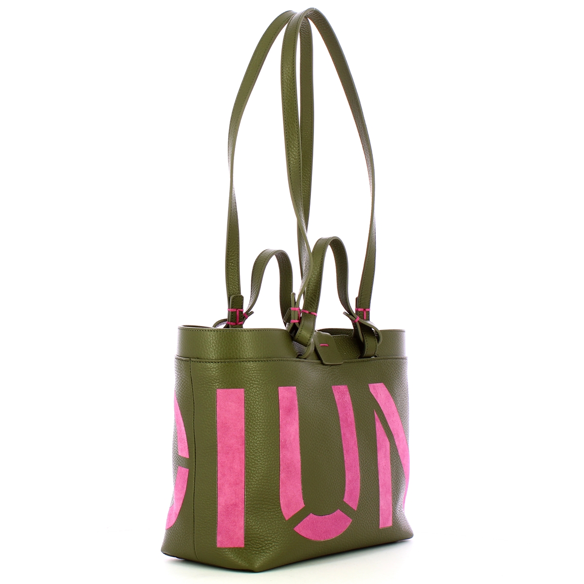 Iuntoo Shopping Piccola Write Verde Fuxia - 2 Iuntoo Shopping Piccola Write Verde Fuxia - 2