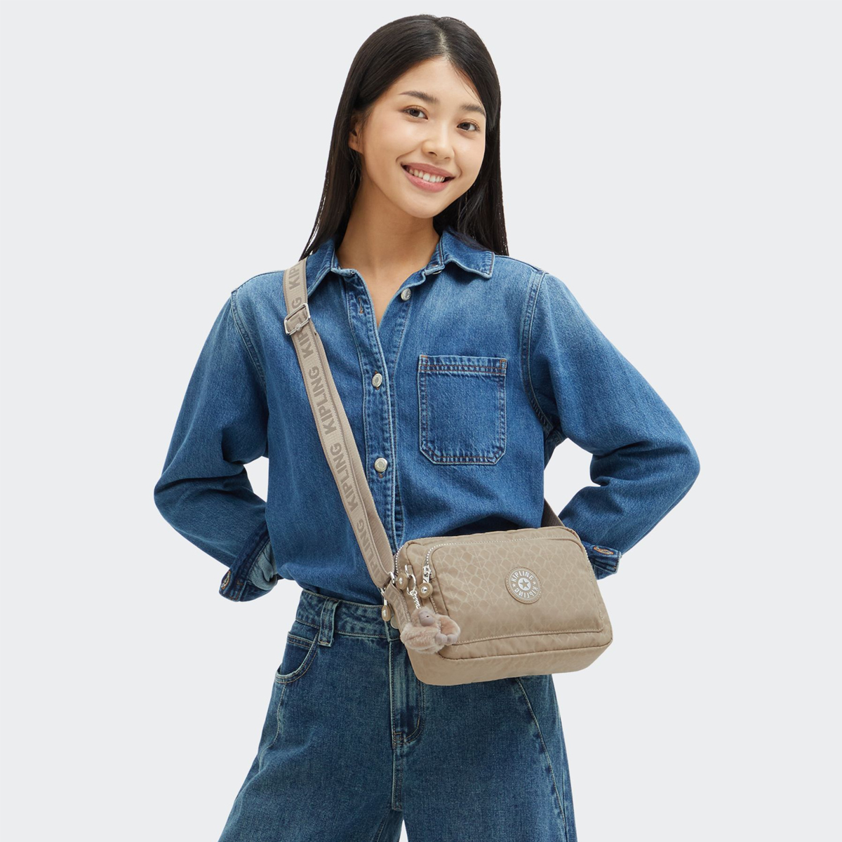 Kipling Tracollina Abanu M Zip Glorious Beige Silver - 2 Kipling Tracollina Abanu M Zip Glorious Beige Silver - 2