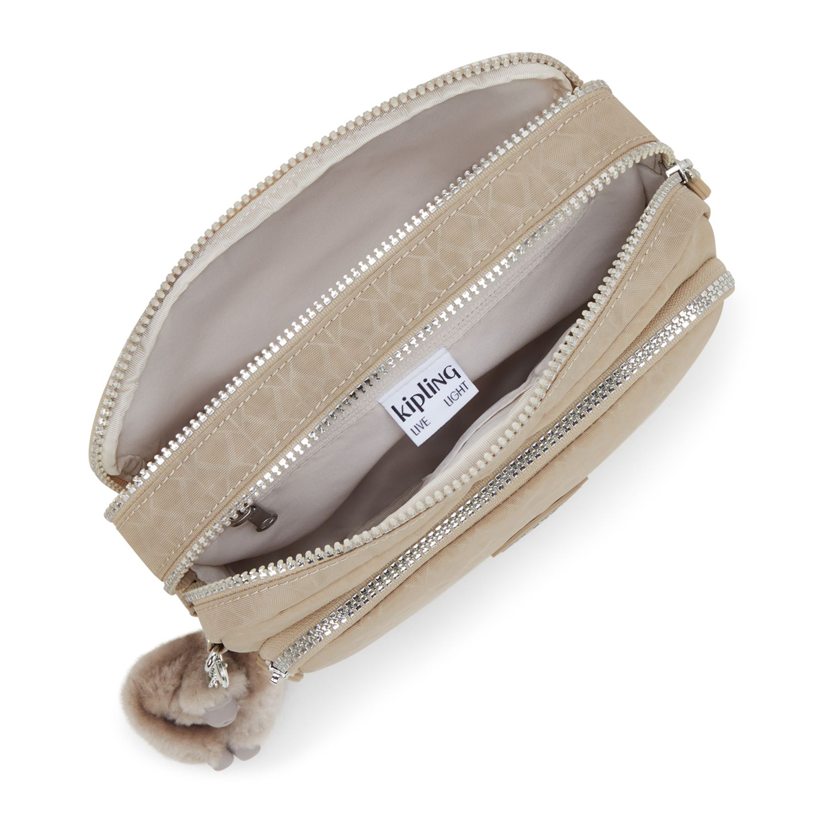 Kipling Tracollina Abanu M Zip Glorious Beige Silver - 4 Kipling Tracollina Abanu M Zip Glorious Beige Silver - 4