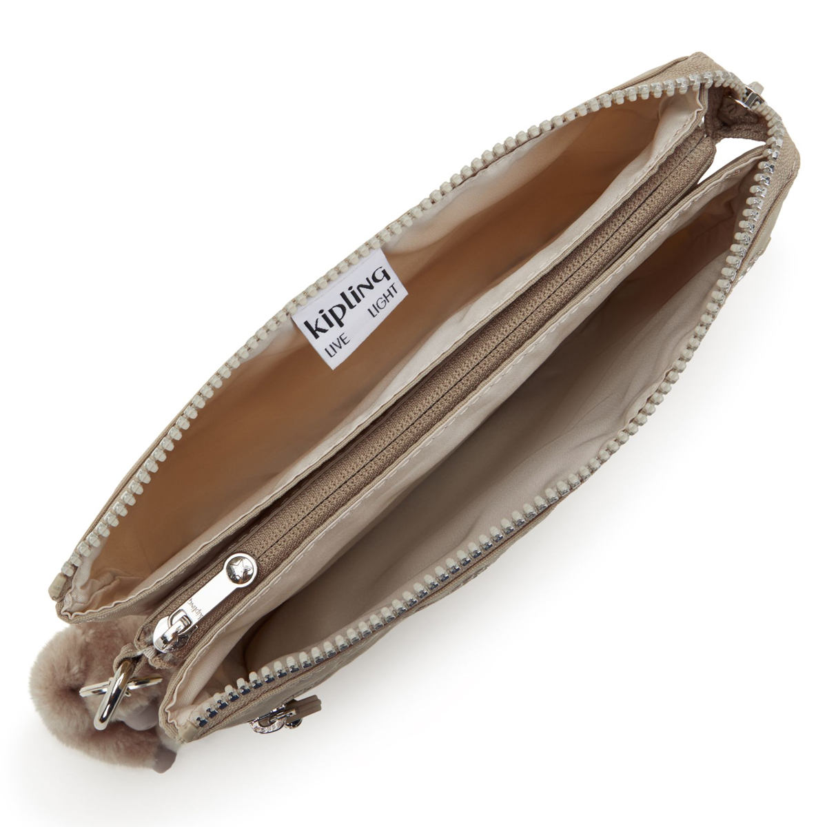 Kipling Tracolla Riri Zip Glorious Beige Silver - 4 Kipling Tracolla Riri Zip Glorious Beige Silver - 4