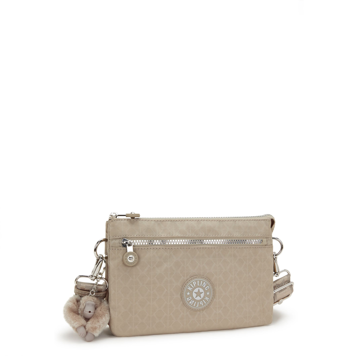 Kipling Tracolla Riri Zip Glorious Beige Silver - 5 Kipling Tracolla Riri Zip Glorious Beige Silver - 5