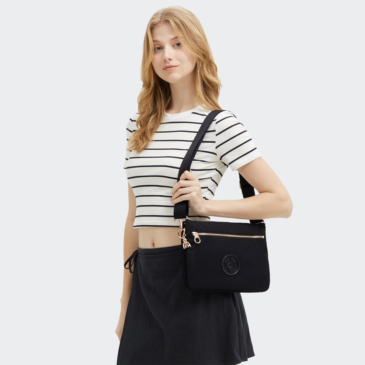 Kipling Tracolla Riri L Zip Black Rose Spice - 2 Kipling Tracolla Riri L Zip Black Rose Spice - 2