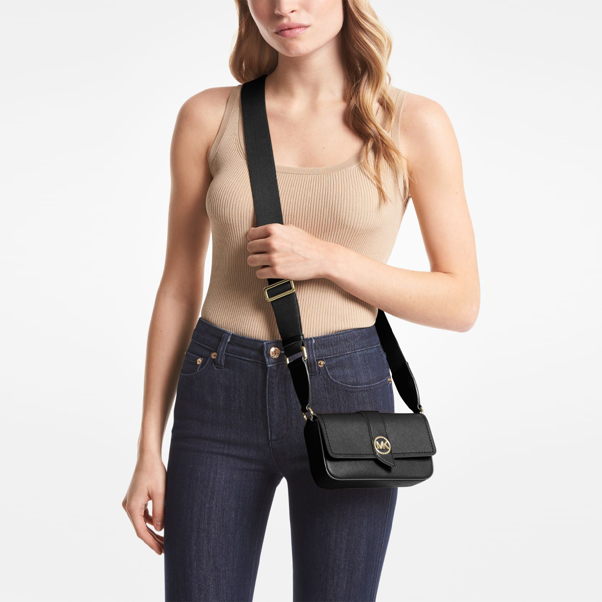 Michael Kors Mini Borsa a tracolla Greenwich Gold Black - 4 Michael Kors Mini Borsa a tracolla Greenwich Gold Black - 4