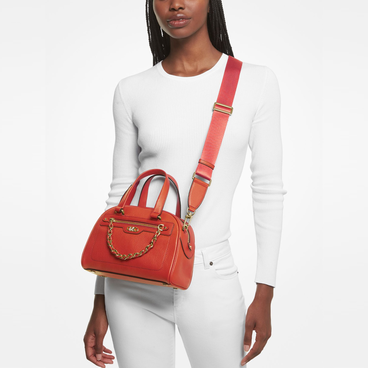 Michael Kors Borsa a mano Williamsburg Small Bright Terracotta - 3 Michael Kors Borsa a mano Williamsburg Small Bright Terracotta - 3