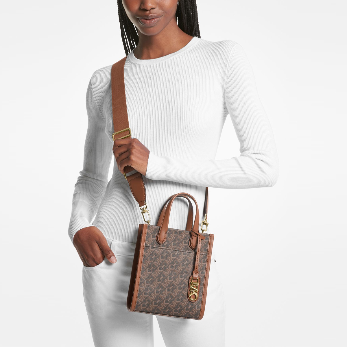 Michael Kors Mini Borsa a mano Gigi XS Brown Luggage - 3 Michael Kors Mini Borsa a mano Gigi XS Brown Luggage - 3