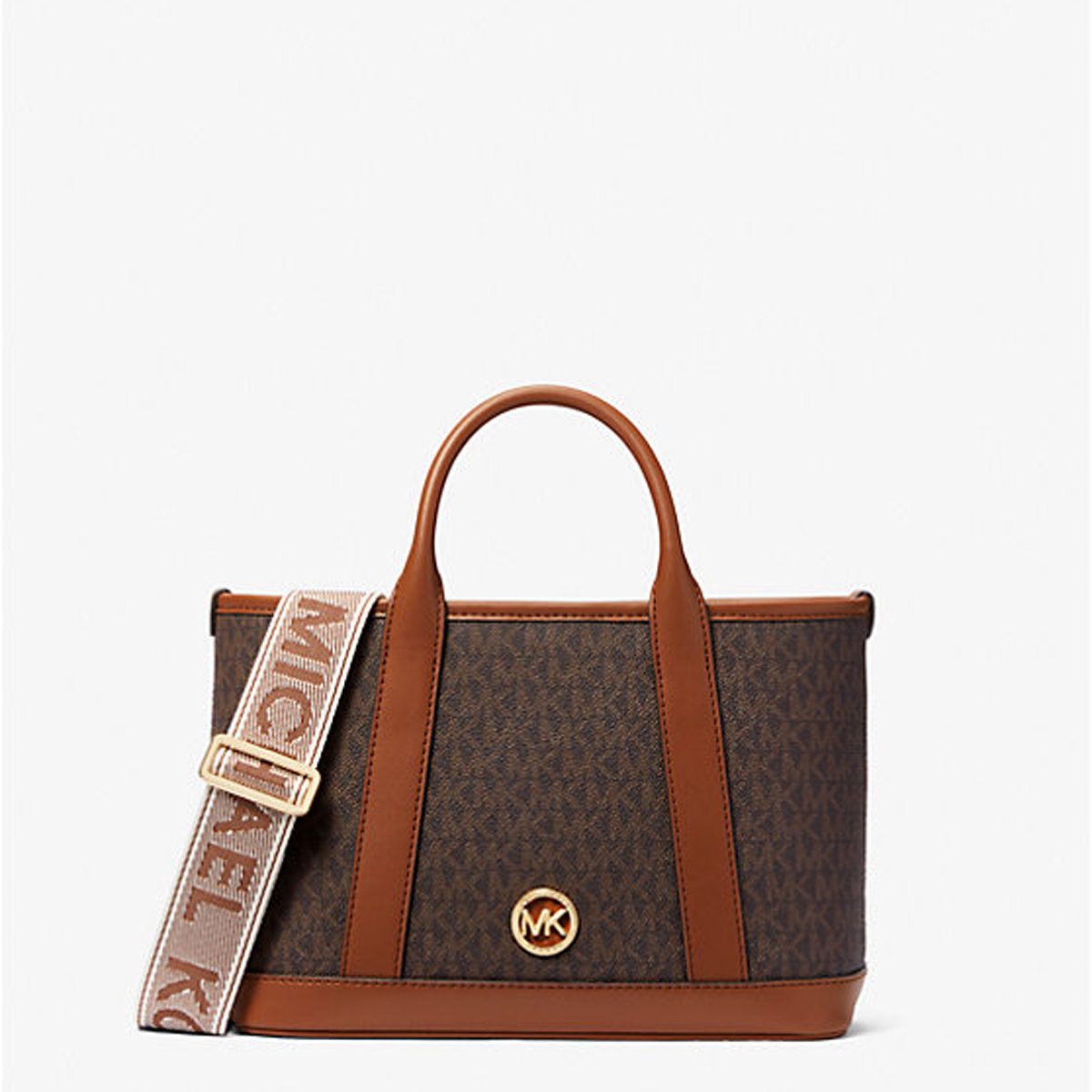 Michael Kors Borsa a mano Luisa piccola con logo Brn/Luggage - 1 Michael Kors Borsa a mano Luisa piccola con logo Brn/Luggage - 1