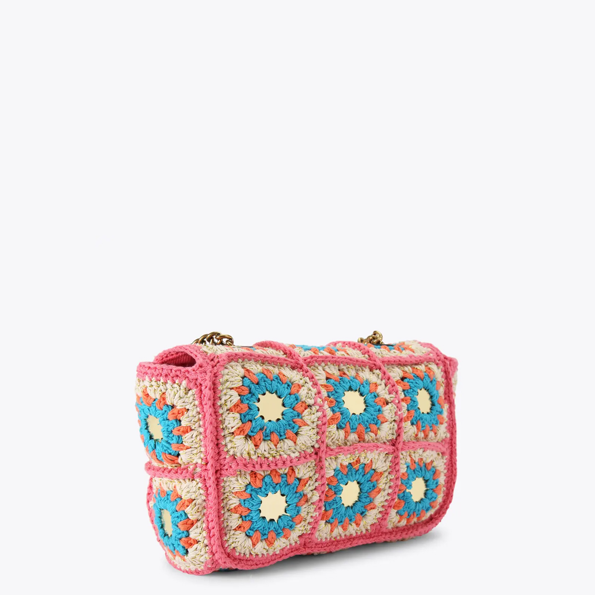 Kurt Geiger Tracolla Medium Kensington Bag Crochet Pink Comb - 4 Kurt Geiger Tracolla Medium Kensington Bag Crochet Pink Comb - 4