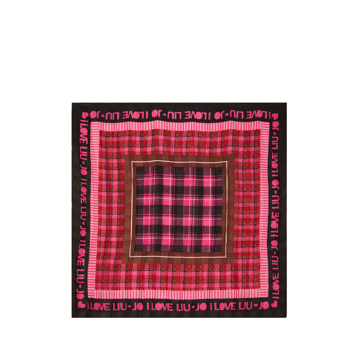 Liu Jo Foulard Check Ecosostenibile Dark Fuxia - 1 Liu Jo Foulard Check Ecosostenibile Dark Fuxia - 1