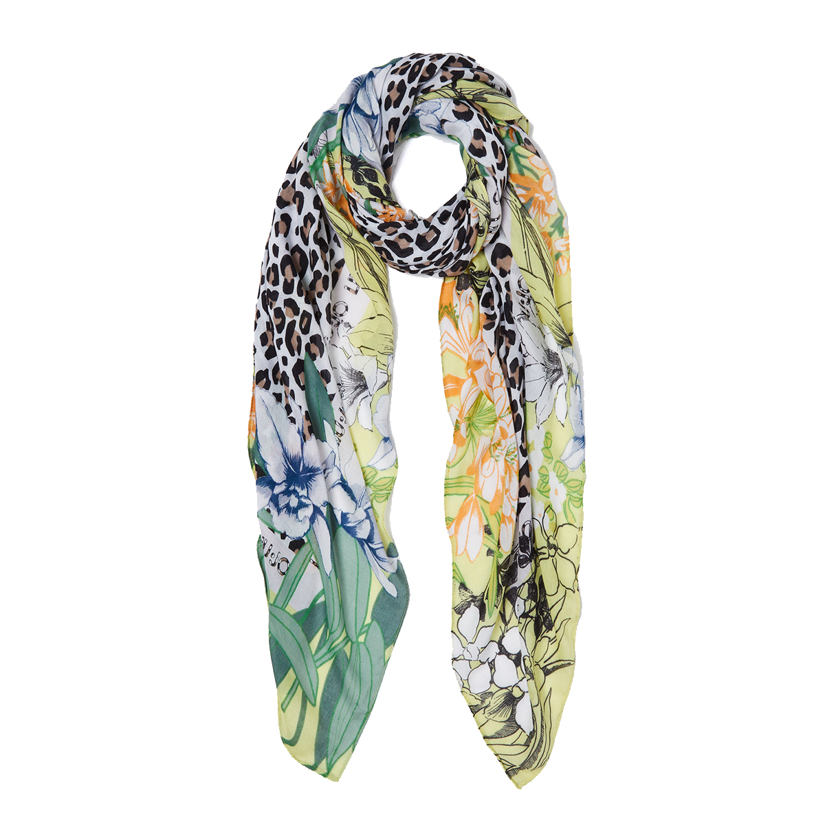 Liu Jo Foulard con stampa floreale animalier Lemon Juice - 2 Liu Jo Foulard con stampa floreale animalier Lemon Juice - 2