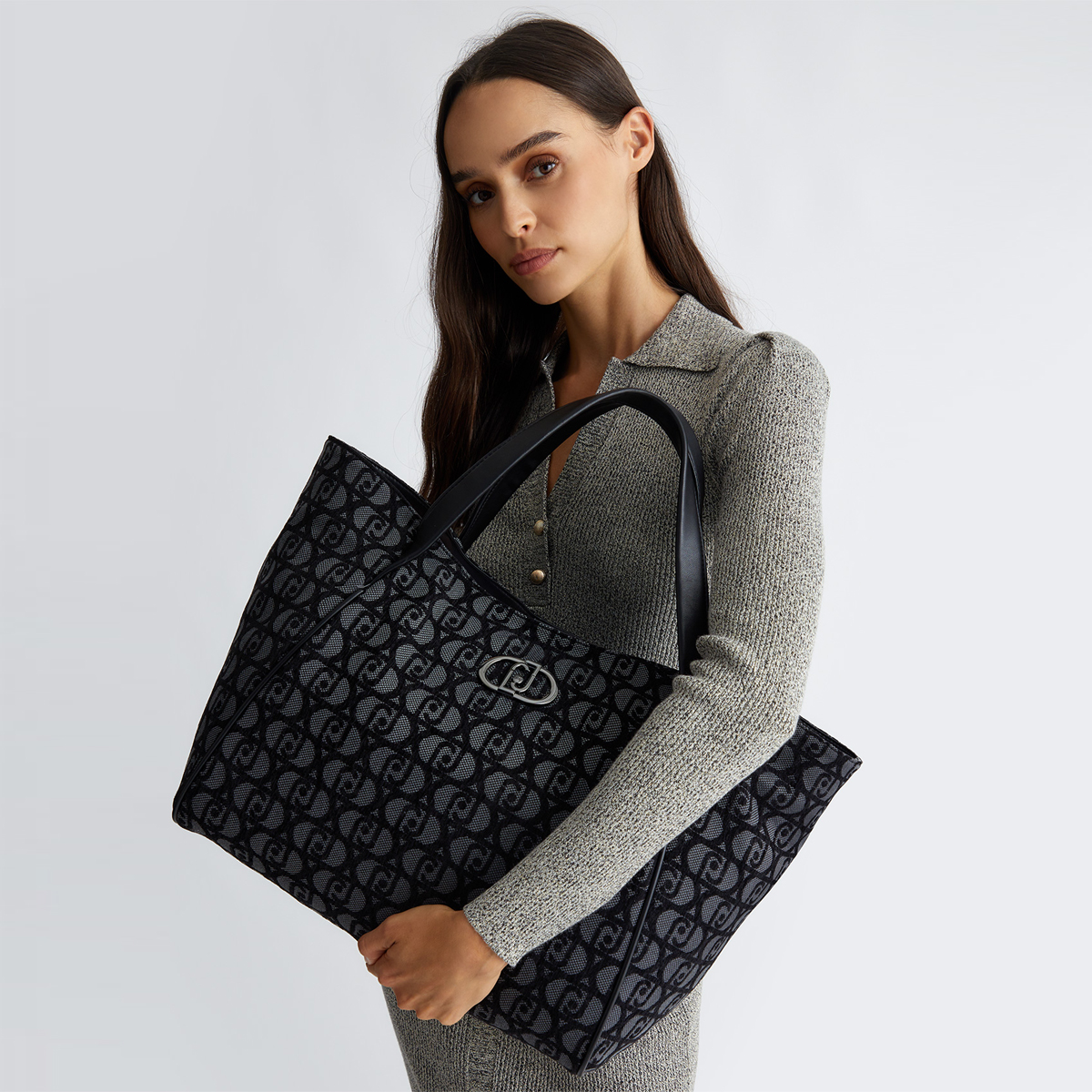 Liu Jo Shopping Bag Jacquard Nero - 2 Liu Jo Shopping Bag Jacquard Nero - 2