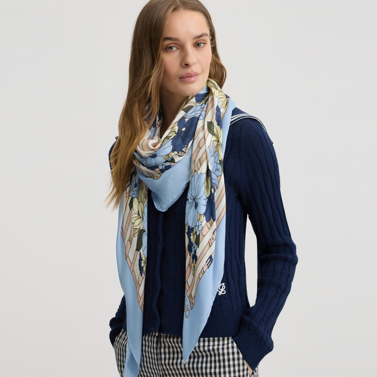 Liu Jo Foulard con stampa floreale Cielo - 2 Liu Jo Foulard con stampa floreale Cielo - 2