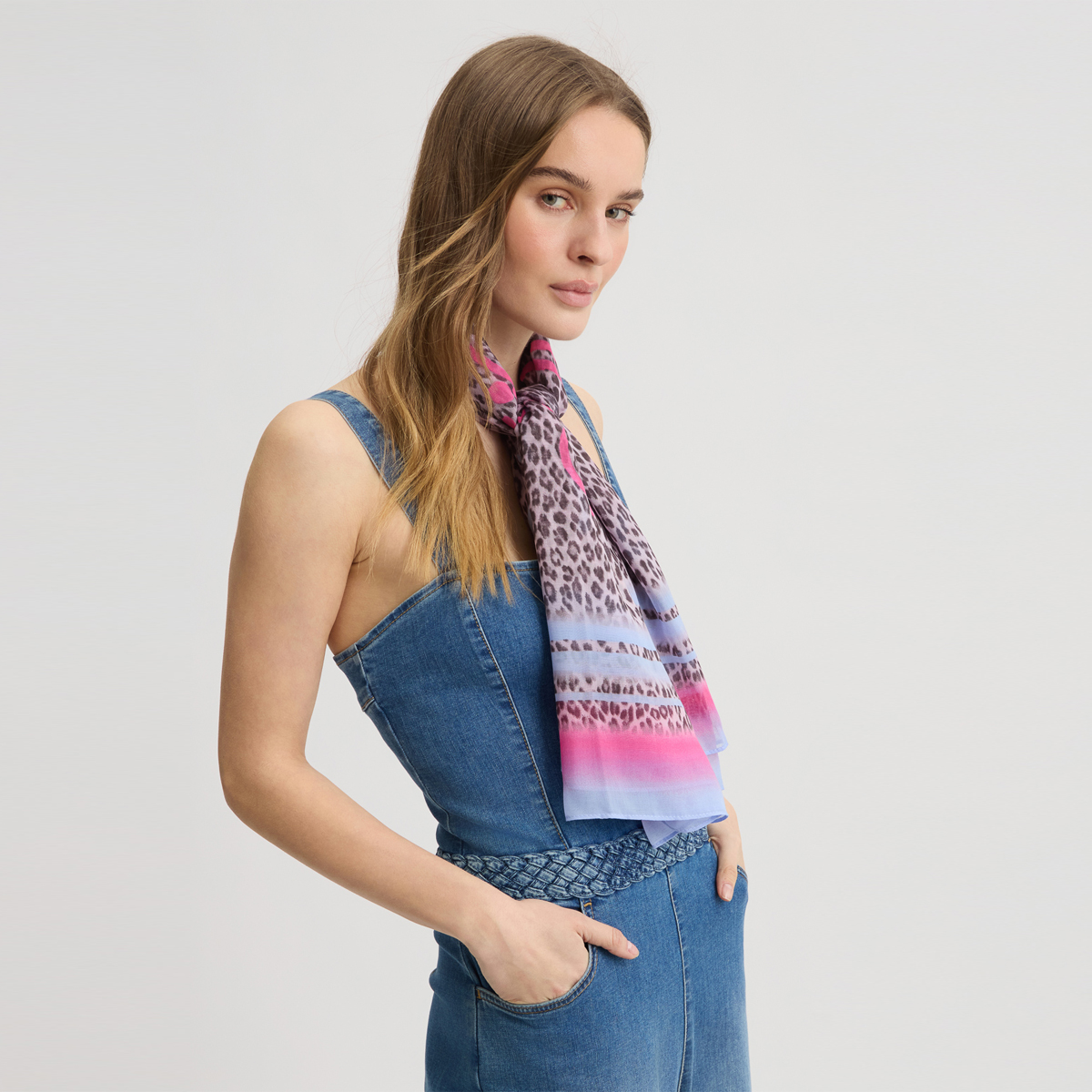 Liu Jo Foulard con stampa animalier Dark Pink - 2 Liu Jo Foulard con stampa animalier Dark Pink - 2
