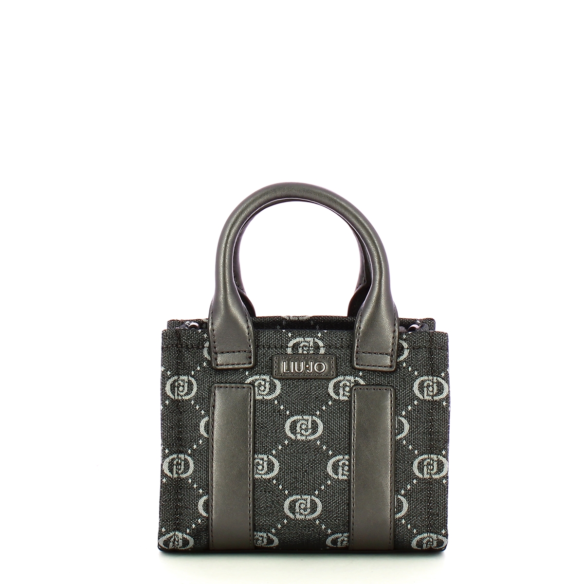 Liu Jo Mini shopping bag Denim logo Black - 1 Liu Jo Mini shopping bag Denim logo Black - 1