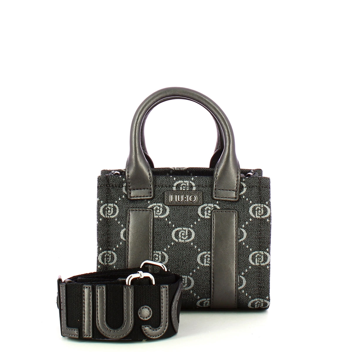 Liu Jo Mini shopping bag Denim logo Black - 4 Liu Jo Mini shopping bag Denim logo Black - 4