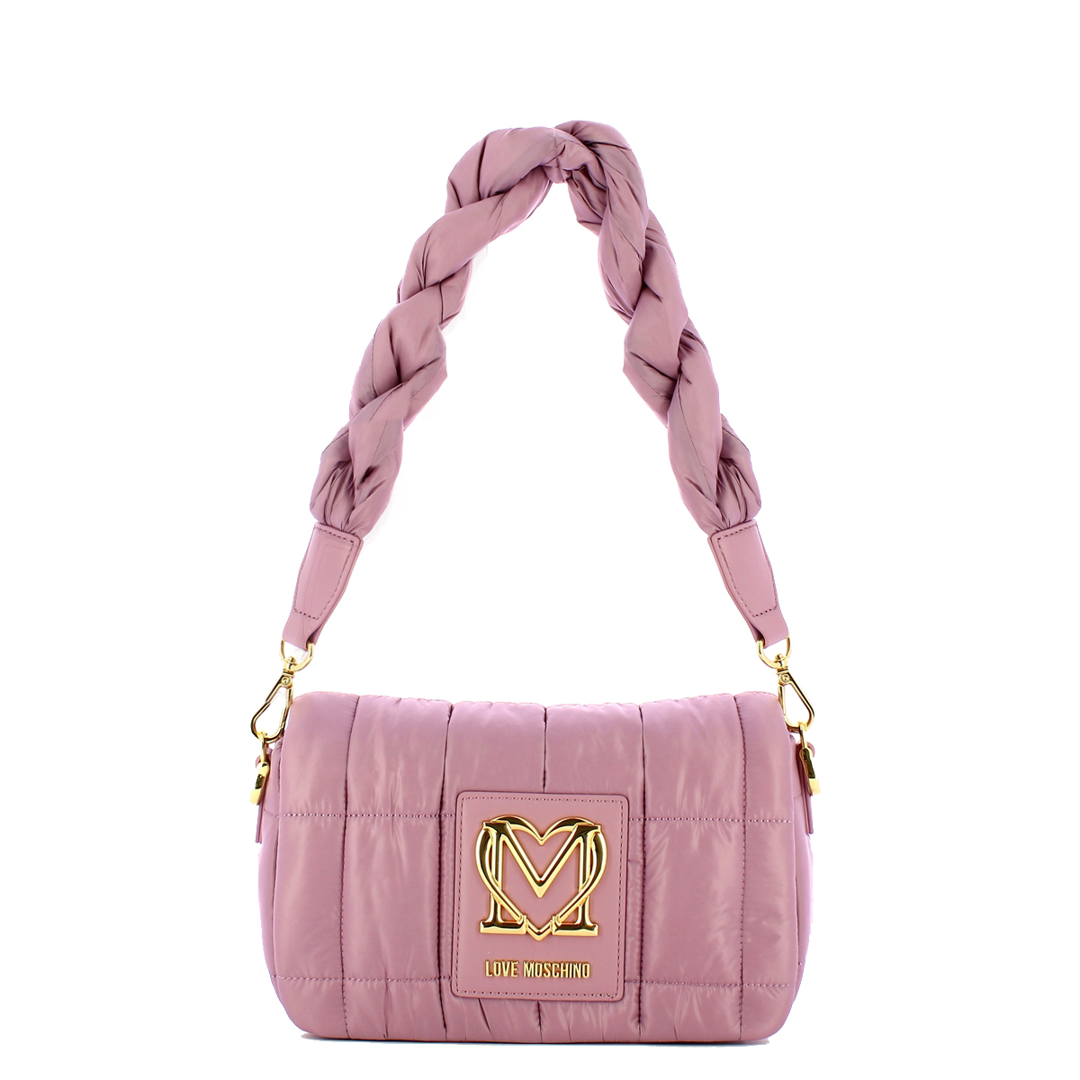 Love Moschino Borsa a spalla Thin Air in nylon trapuntato Lilla - 1 Love Moschino Borsa a spalla Thin Air in nylon trapuntato Lilla - 1