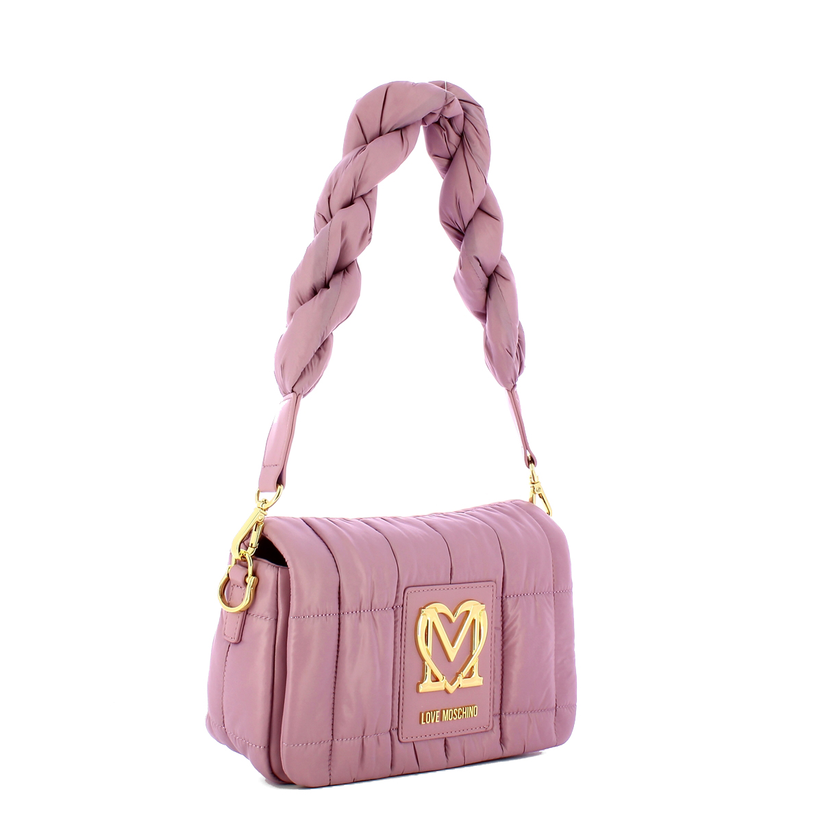 Love Moschino Borsa a spalla Thin Air in nylon trapuntato Lilla - 2 Love Moschino Borsa a spalla Thin Air in nylon trapuntato Lilla - 2