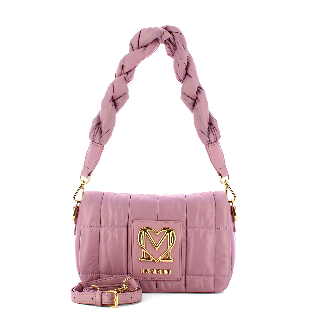 Love Moschino Borsa a spalla Thin Air in nylon trapuntato Lilla - 4 Love Moschino Borsa a spalla Thin Air in nylon trapuntato Lilla - 4