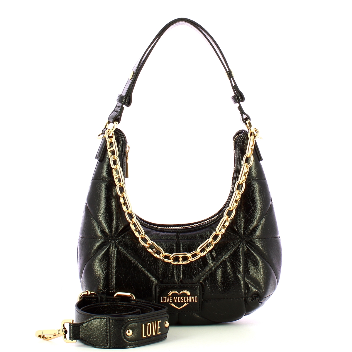 Love Moschino Sottospalla Geometric Quilted Nero - 4 Love Moschino Sottospalla Geometric Quilted Nero - 4