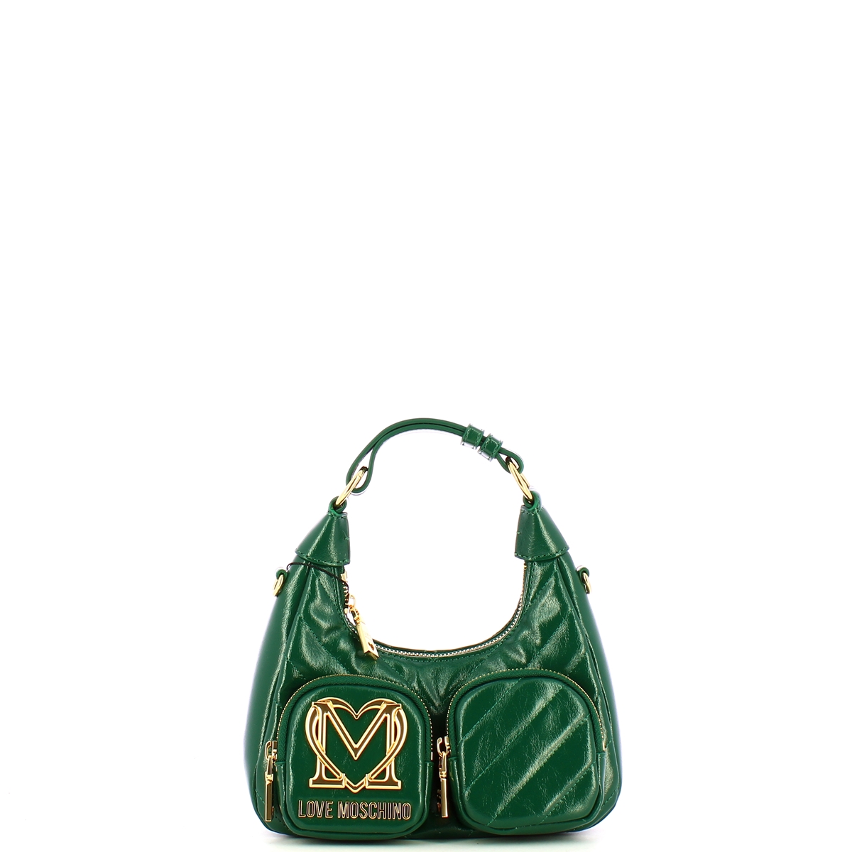Love Moschino Sottospalla Quilted Obliquo Verde - 1 Love Moschino Sottospalla Quilted Obliquo Verde - 1