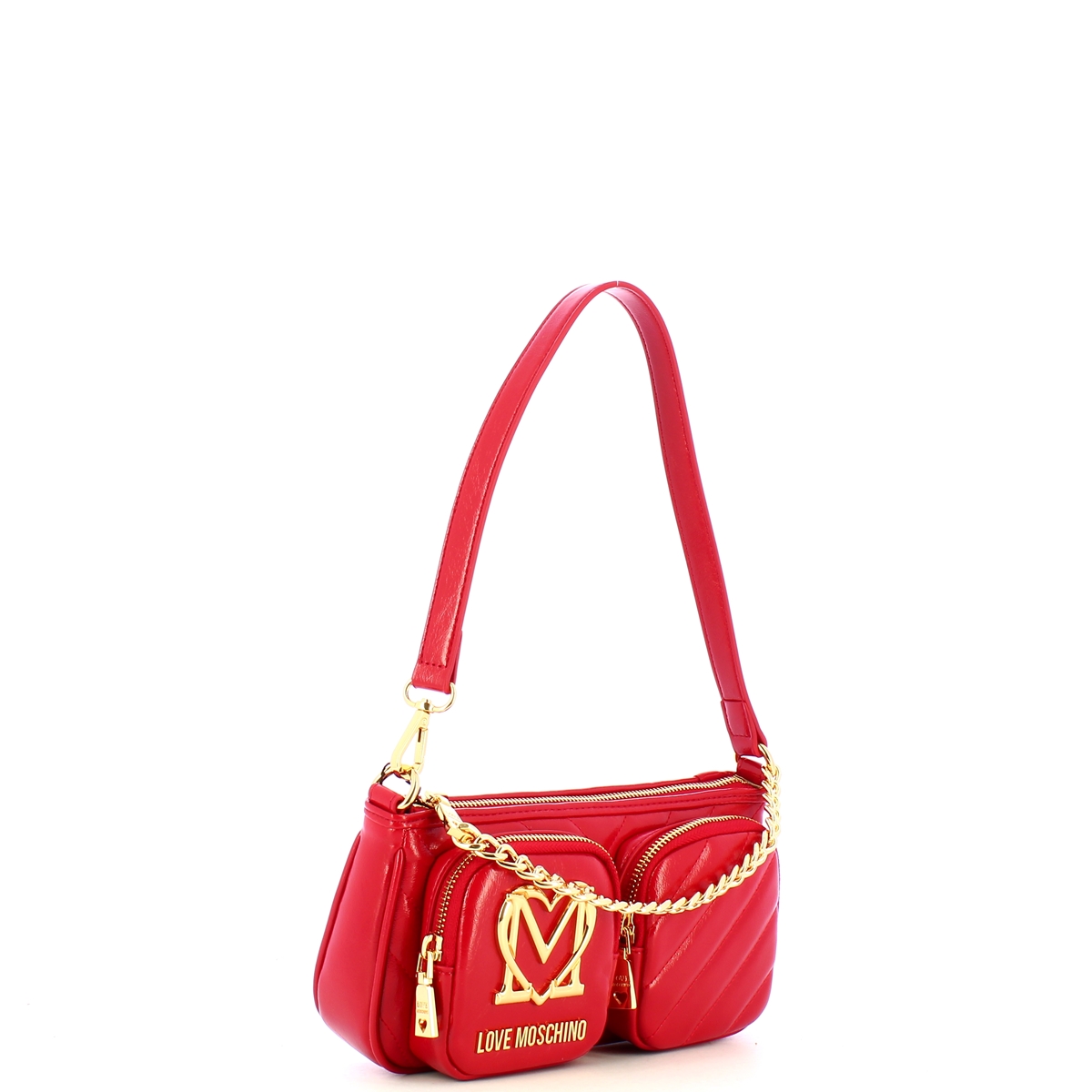 Love Moschino Sottospalla Quilted Obliquo Rosso - 2 Love Moschino Sottospalla Quilted Obliquo Rosso - 2