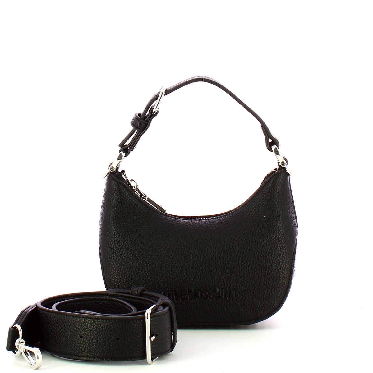 Love Moschino Hobo Bag Giant Logo mini Nero Nikel - 4 Love Moschino Hobo Bag Giant Logo mini Nero Nikel - 4