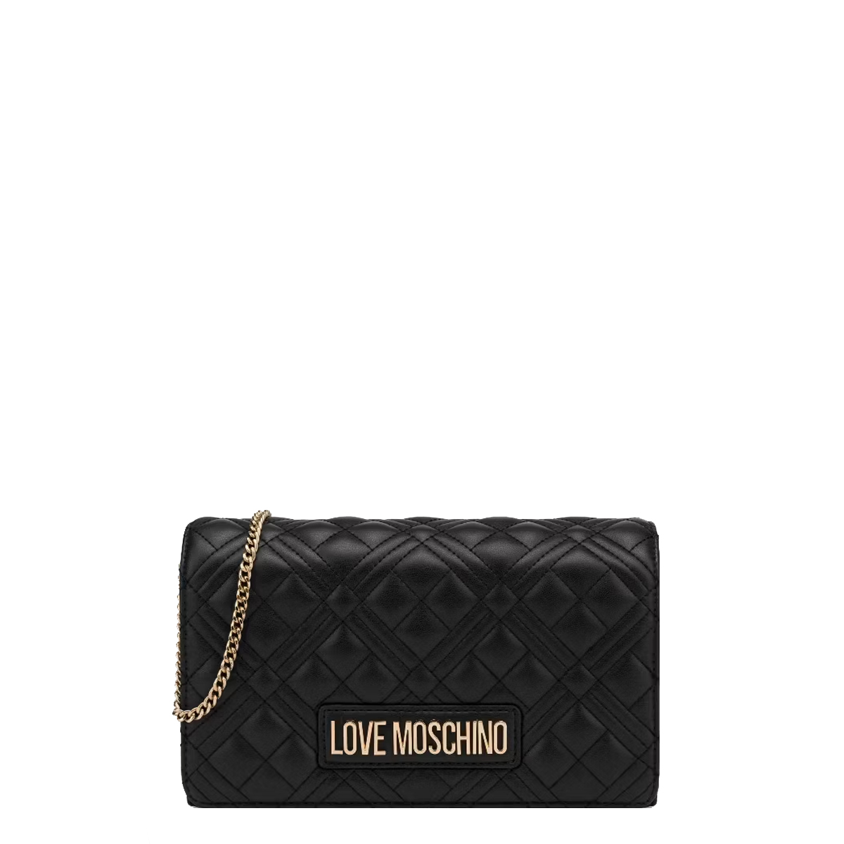 Love Moschino Clutch Shiny Quilted Nero Oro - 1 Love Moschino Clutch Shiny Quilted Nero Oro - 1