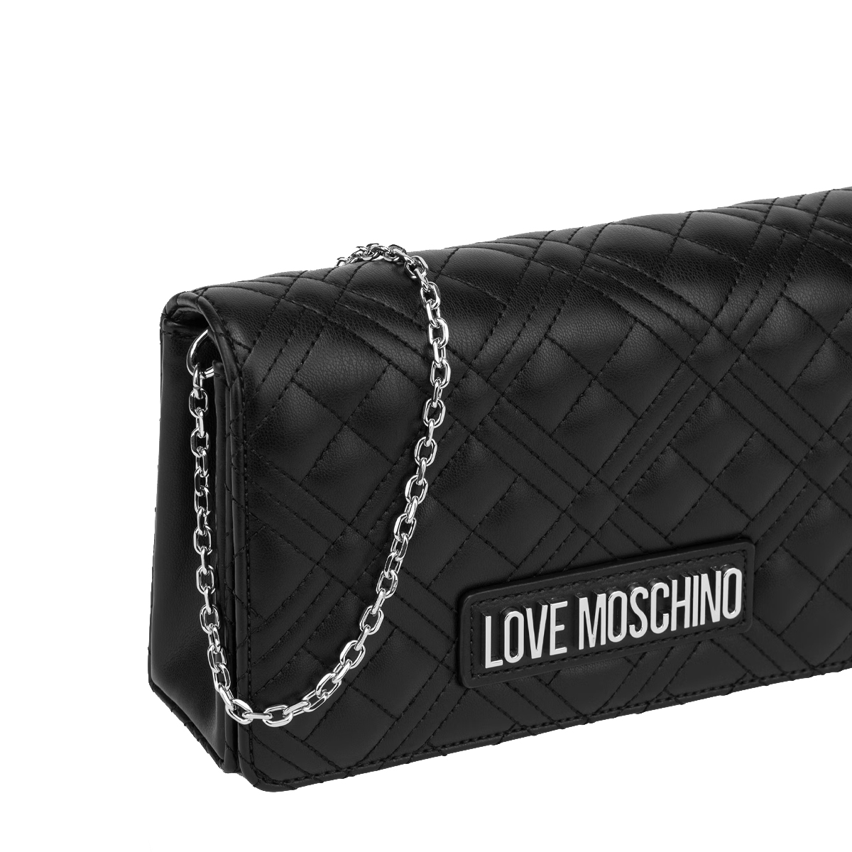 Love Moschino Clutch Shiny Quilted Nero Nikel - 4 Love Moschino Clutch Shiny Quilted Nero Nikel - 4