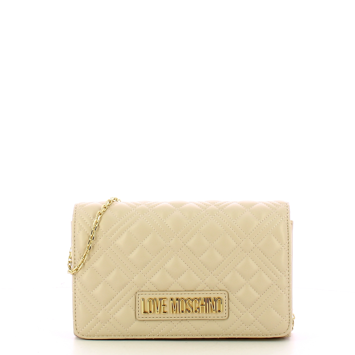 Love Moschino Clutch Shiny Quilted Avorio - 1 Love Moschino Clutch Shiny Quilted Avorio - 1