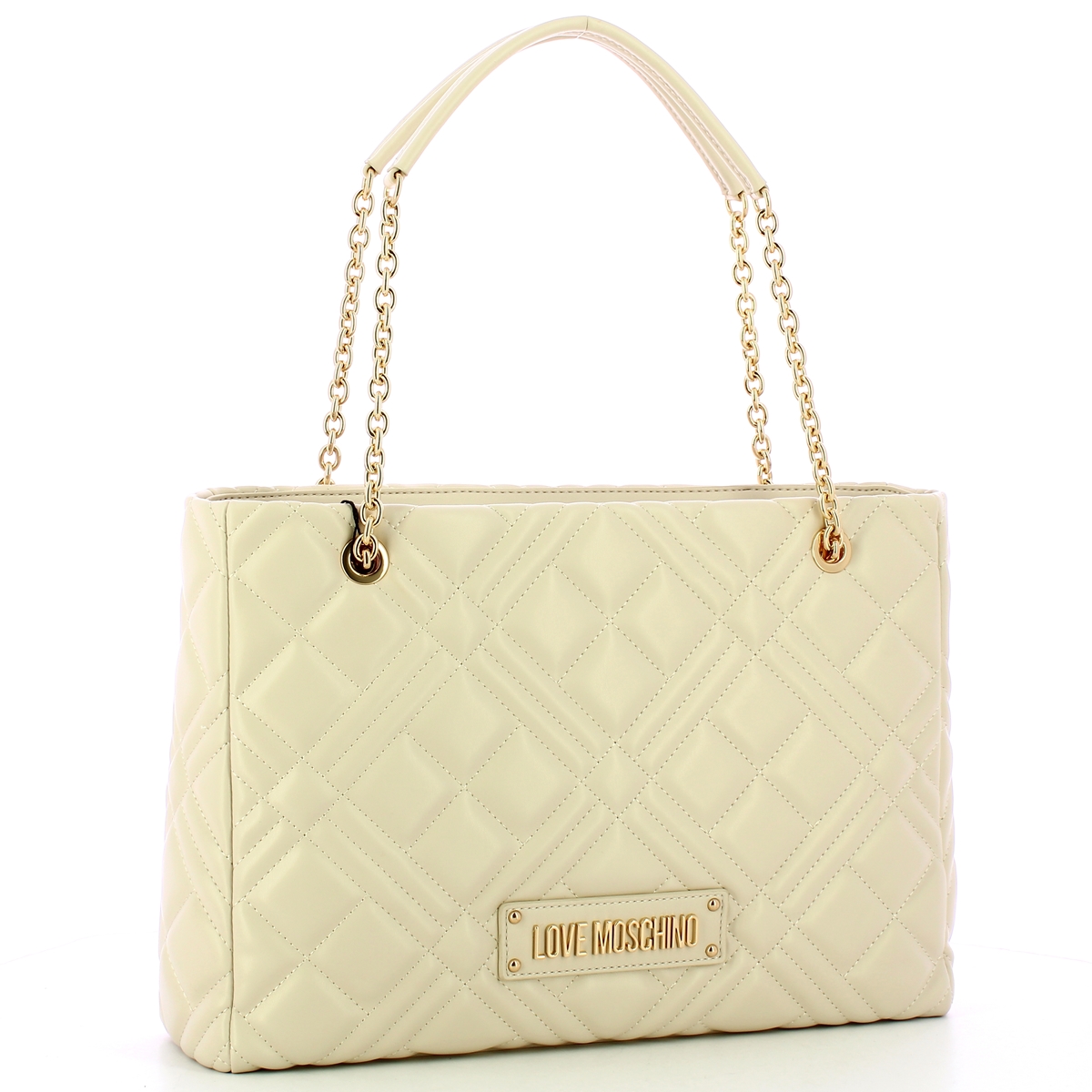 Love Moschino Shopper Quilted Lettering Logo Avorio - 2 Love Moschino Shopper Quilted Lettering Logo Avorio - 2
