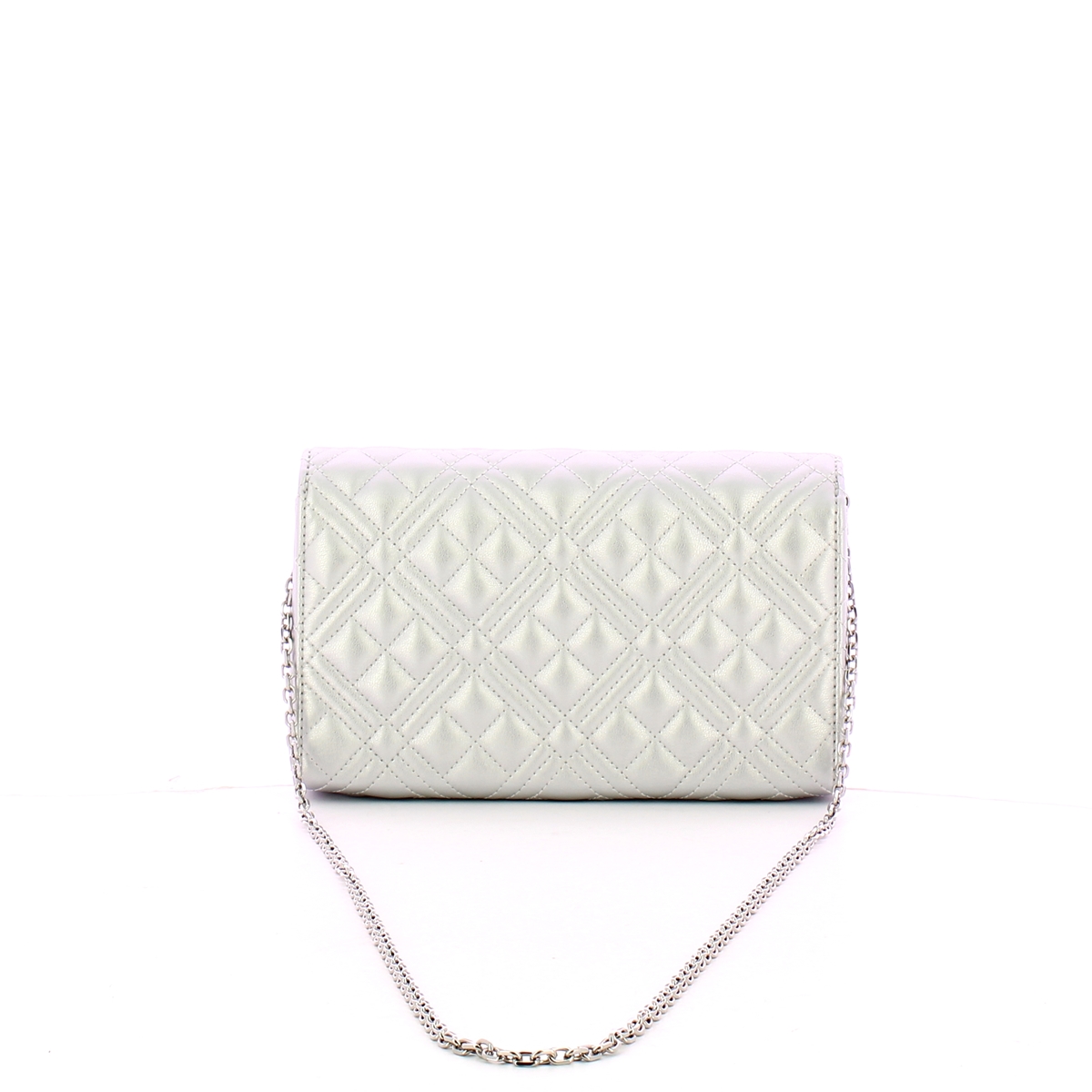 Love Moschino Clutch Shiny Quilted Silver - 3 Love Moschino Clutch Shiny Quilted Silver - 3