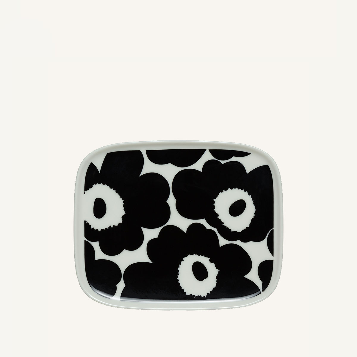Marimekko Oiva/Unikko Plate 15x12 cm - 1 Marimekko Oiva/Unikko Plate 15x12 cm - 1