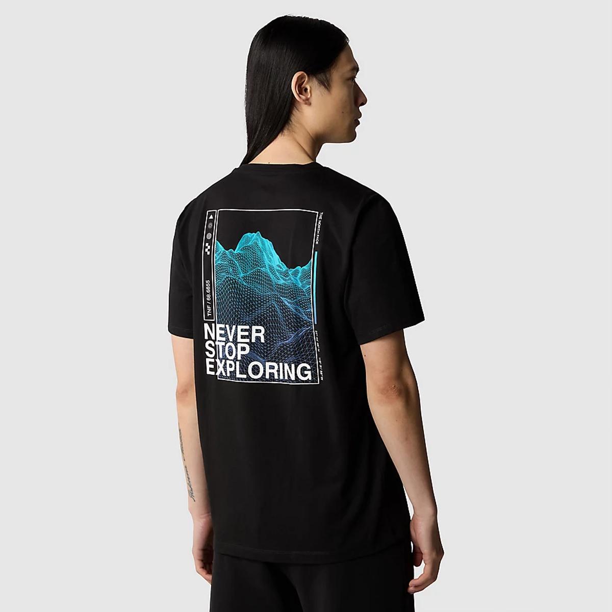 The North Face T-Shirt Foundation Graphic TNF Black Optic Blue - 4 The North Face T-Shirt Foundation Graphic TNF Black Optic Blue - 4