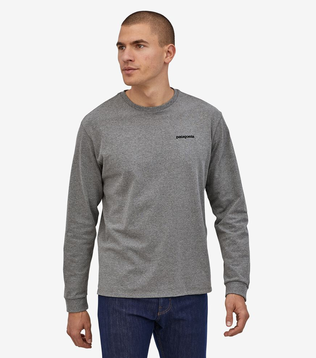 Patagonia T-Shirt a maniche lunghe P-6 Logo Responsibili-Tee® Gravel Heather - 2 Patagonia T-Shirt a maniche lunghe P-6 Logo Responsibili-Tee® Gravel Heather - 2