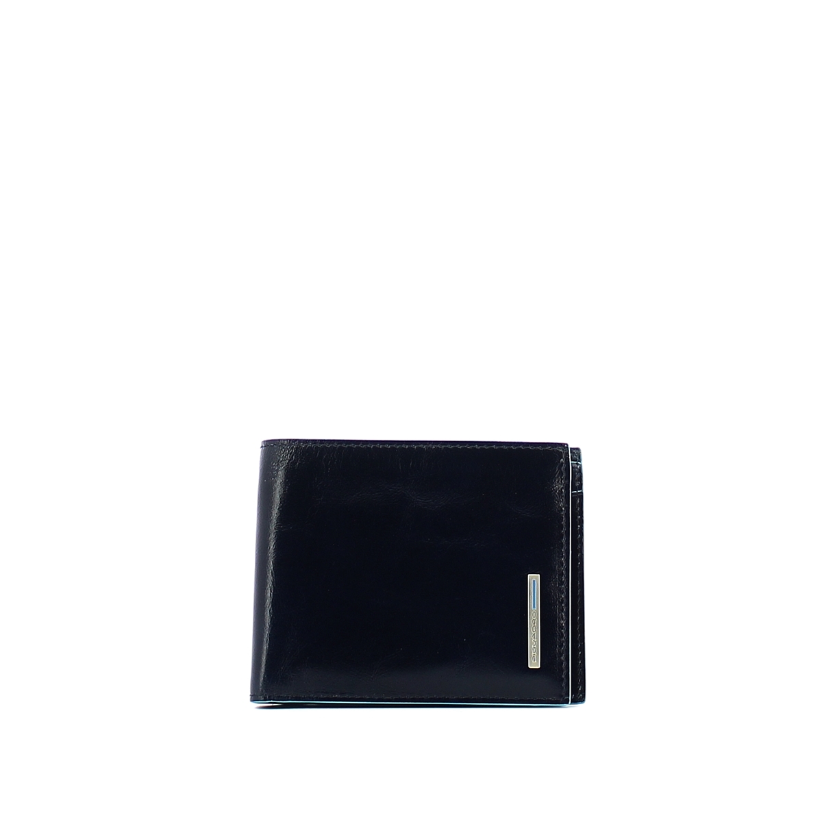 Men wallet with coin pouch Blue Square Men wallet with coin pouch Blue Square