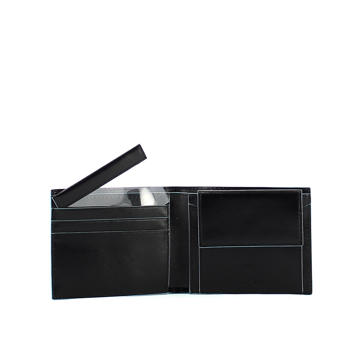 Men wallet with coin pouch Blue Square Men wallet with coin pouch Blue Square