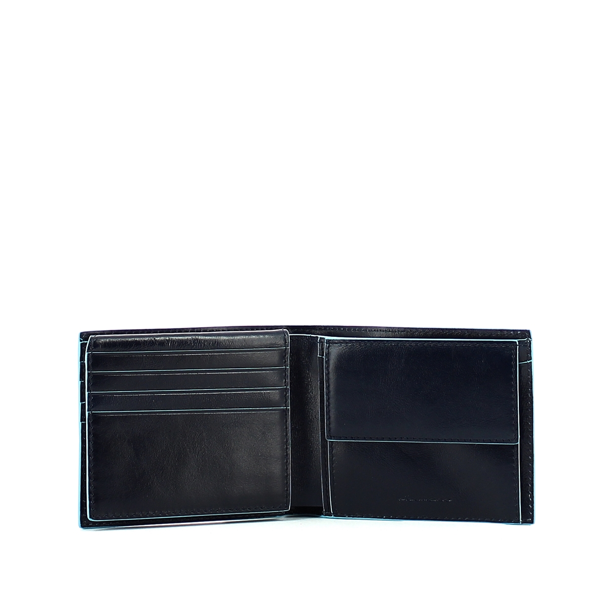 Men wallet with coin pouch Blue Square Men wallet with coin pouch Blue Square
